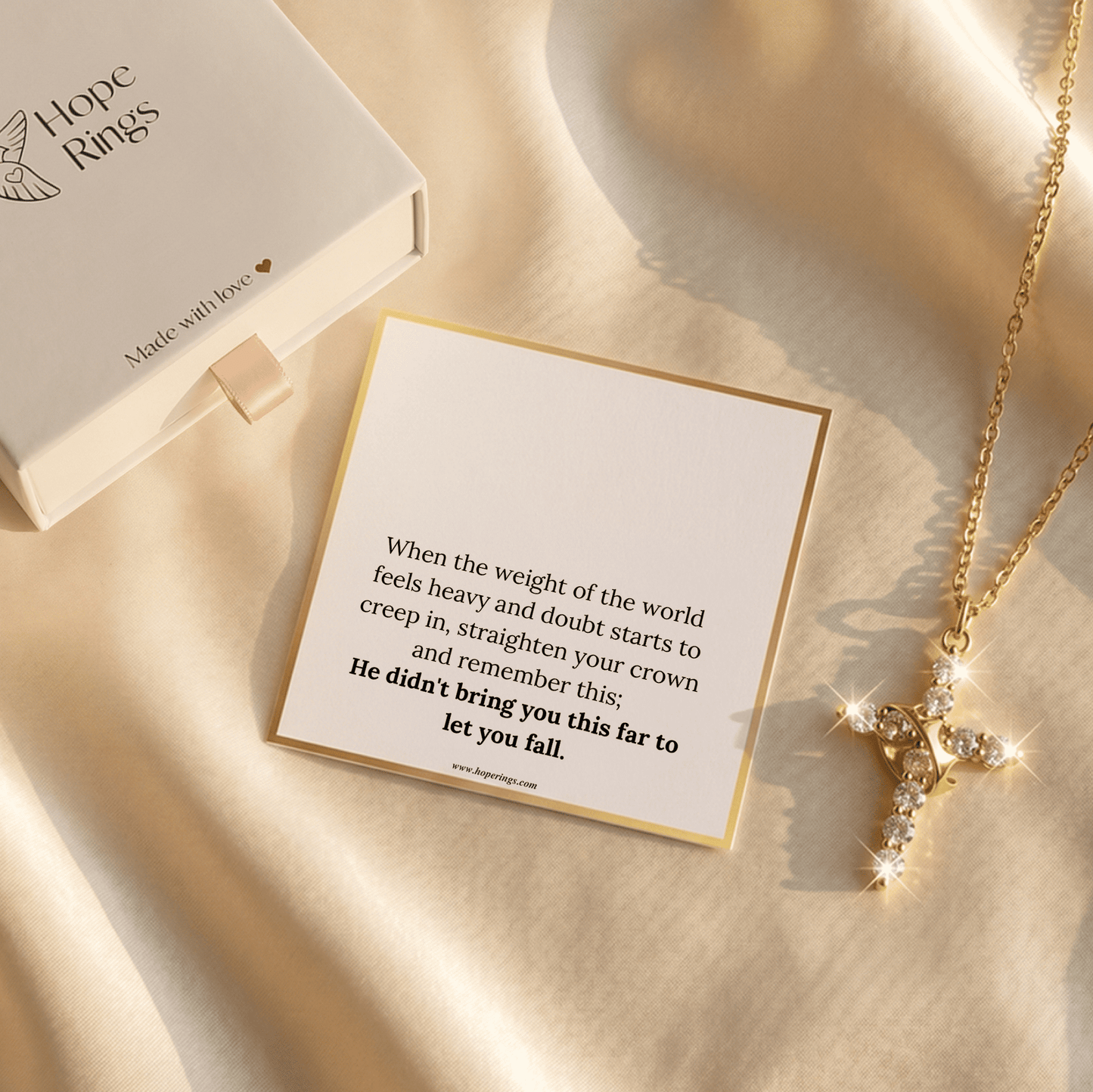 Straighten Your Crown Cross Necklace