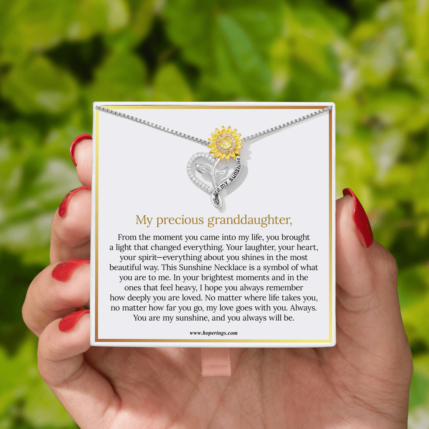 To My Granddaughter - Sunshine Necklace