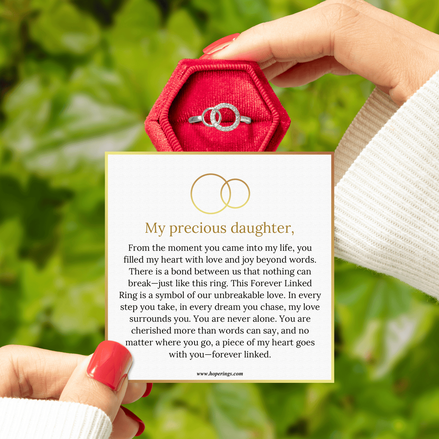 To My Daughter - Forever Linked Ring
