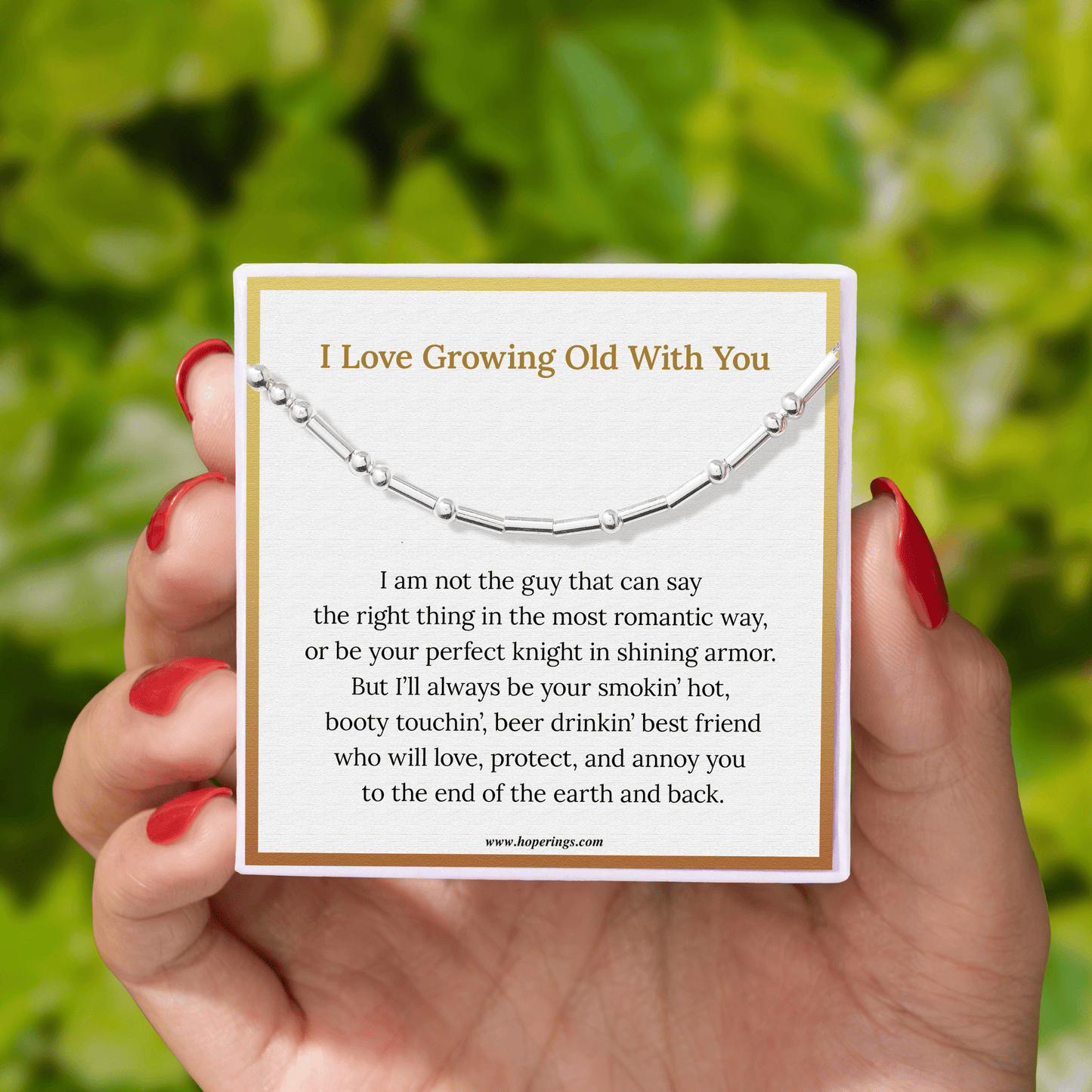 I Love Growing Old With You Morse Code Necklace