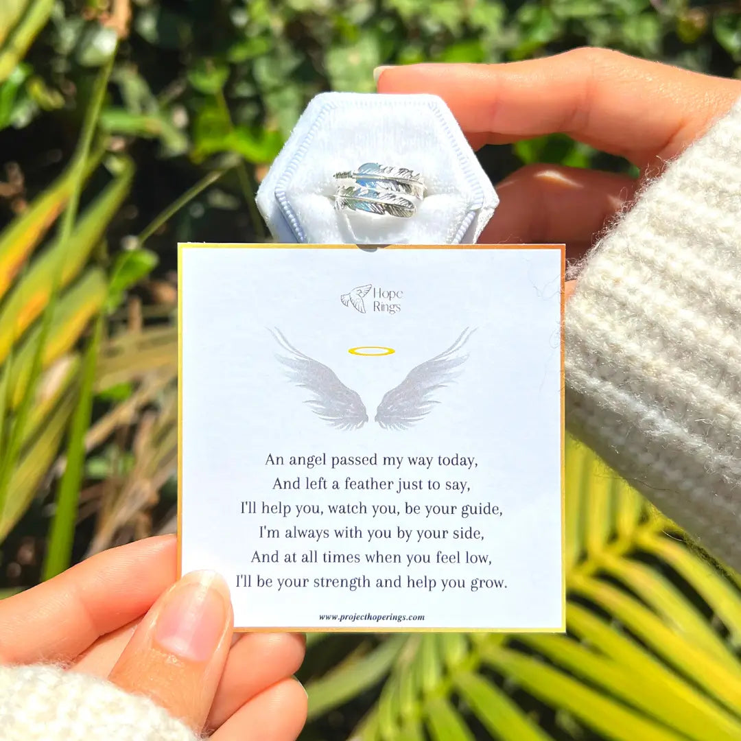 Feather From An Angel Ring Hope Rings