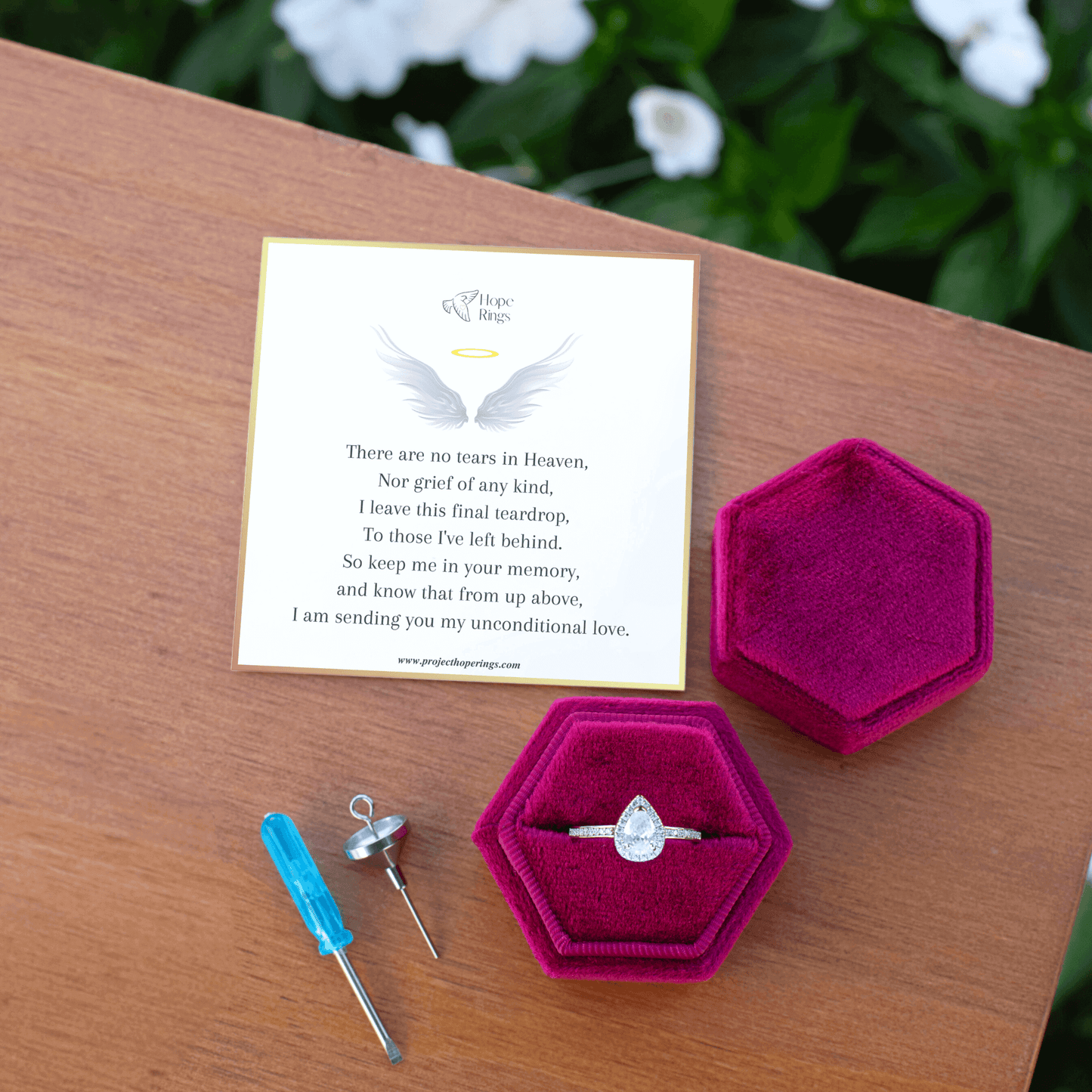 Teardrop From Heaven Urn Ring