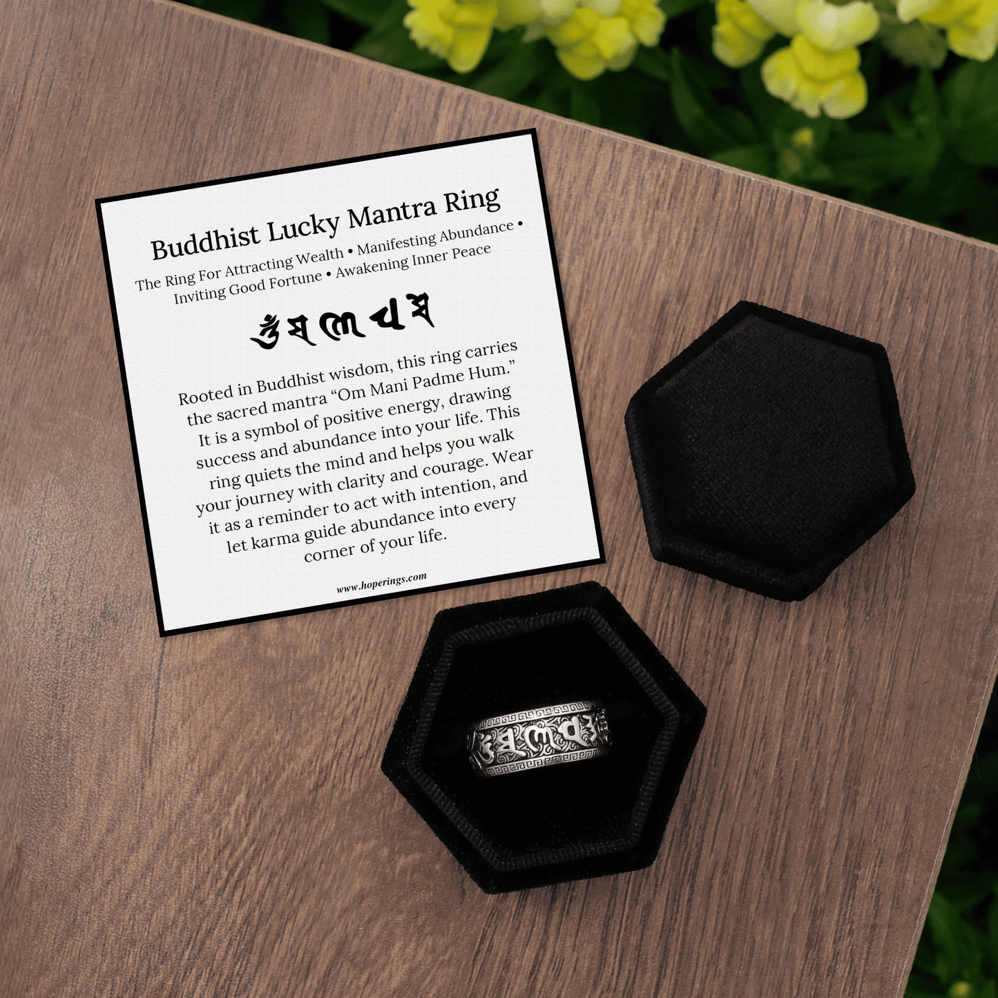 Buddhist Lucky Mantra Ring