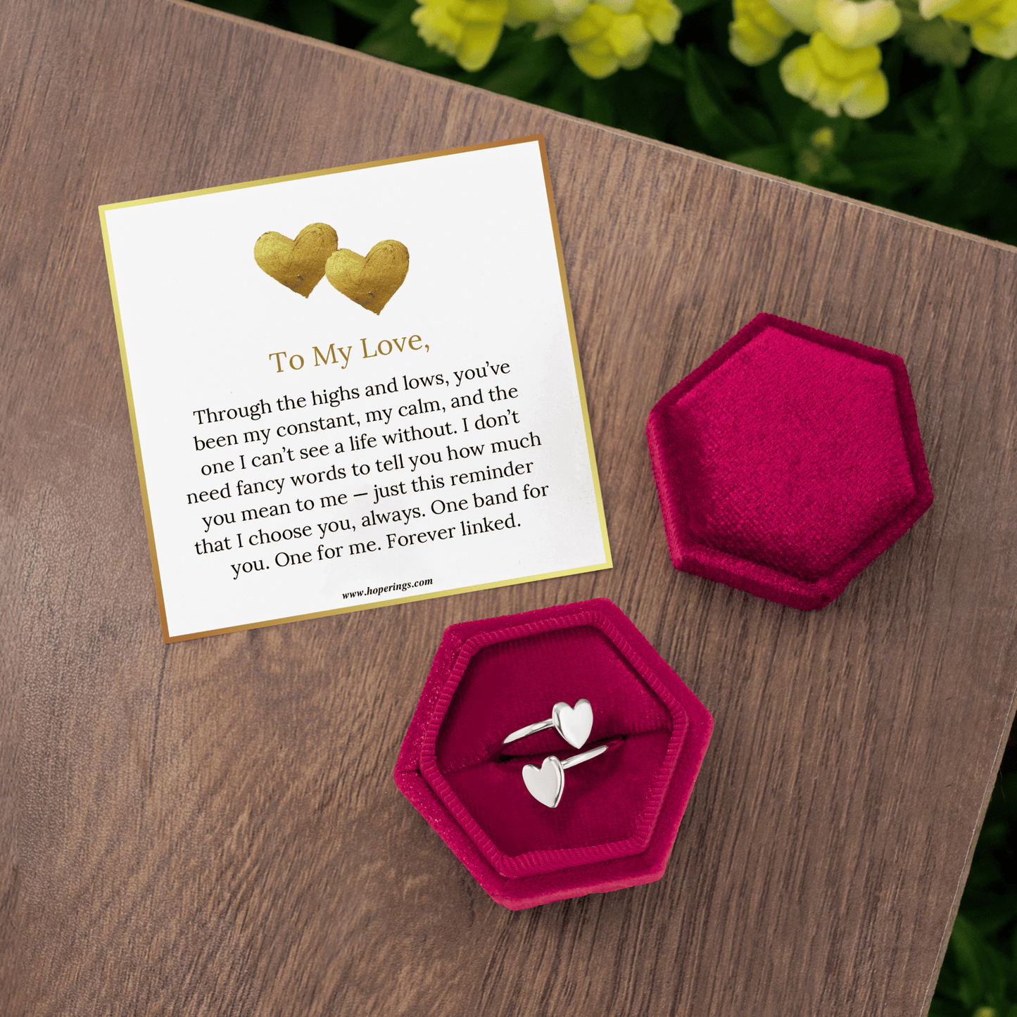 To My Love - Double Band Initial Ring