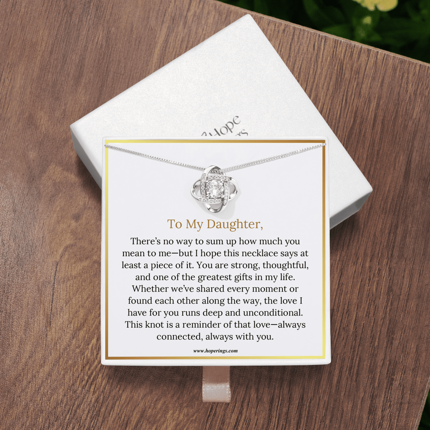 To My Daughter - Love Knot Necklace