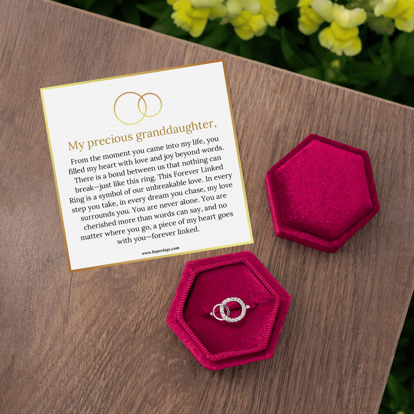 To My Granddaughter - Forever Linked Ring