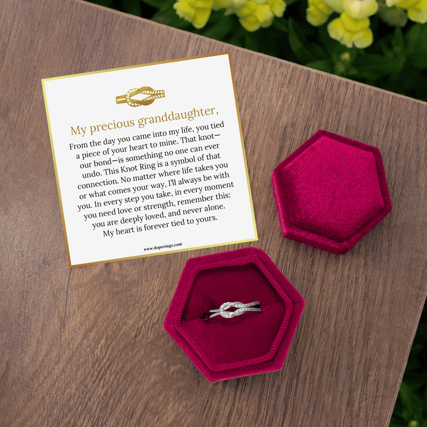 To My Granddaughter - Love Knot Ring