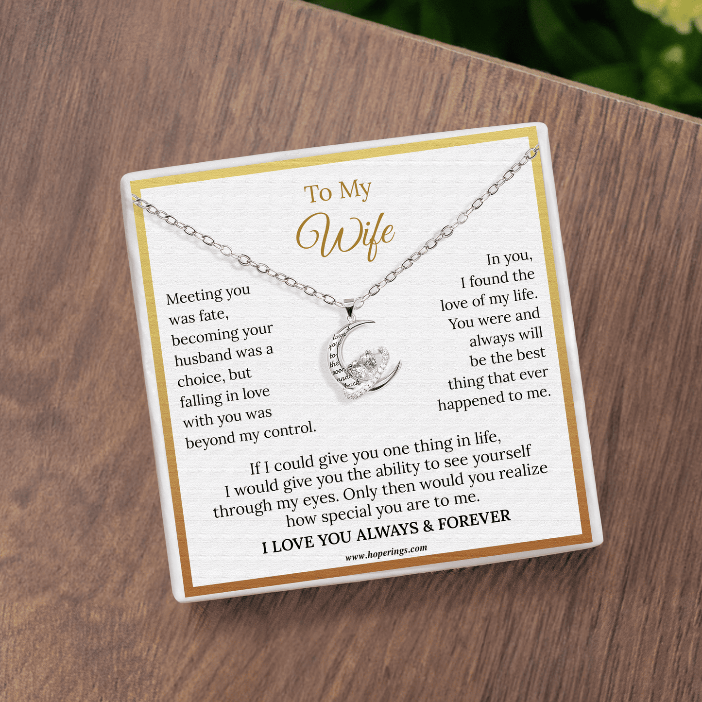 To My Wife - Moon & Back Necklace