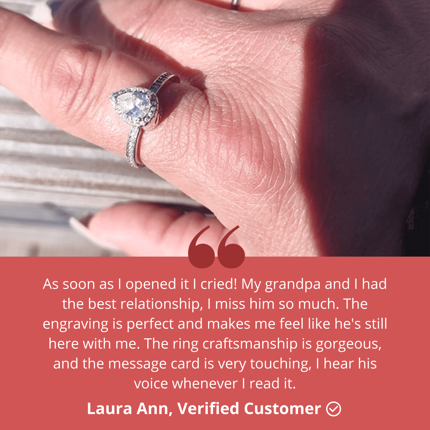 Teardrop From Heaven Urn Ring