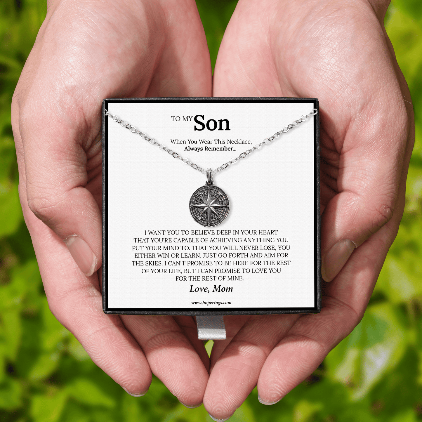To My Son - Compass Necklace