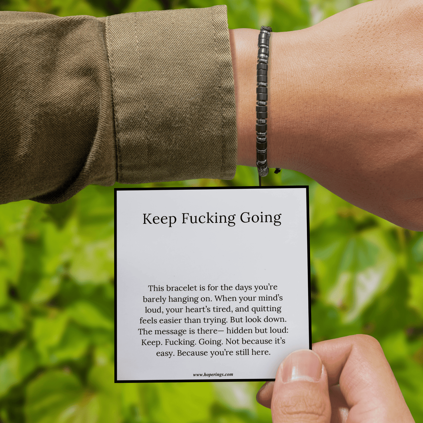 Keep F♡cking Going - Morse Code Bracelet