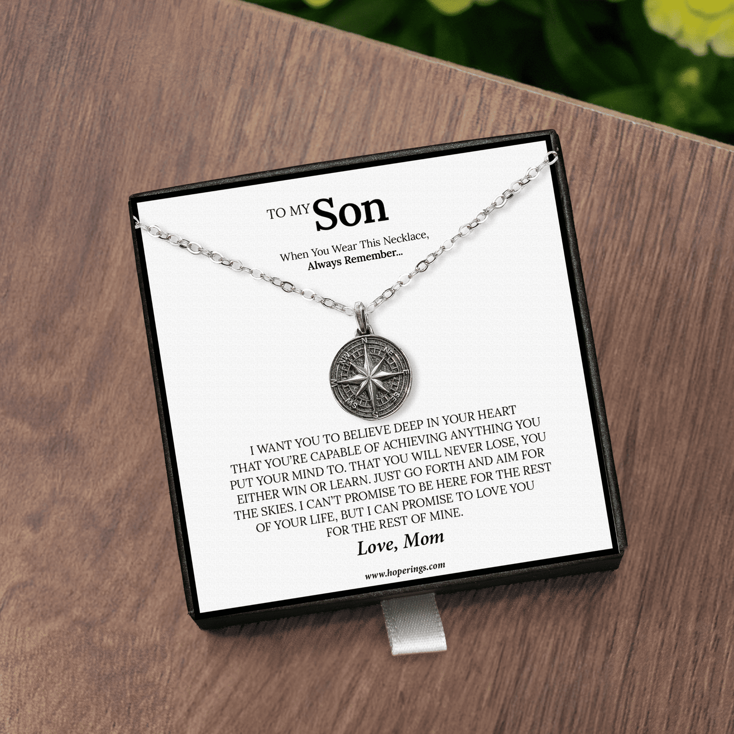 To My Son - Compass Necklace