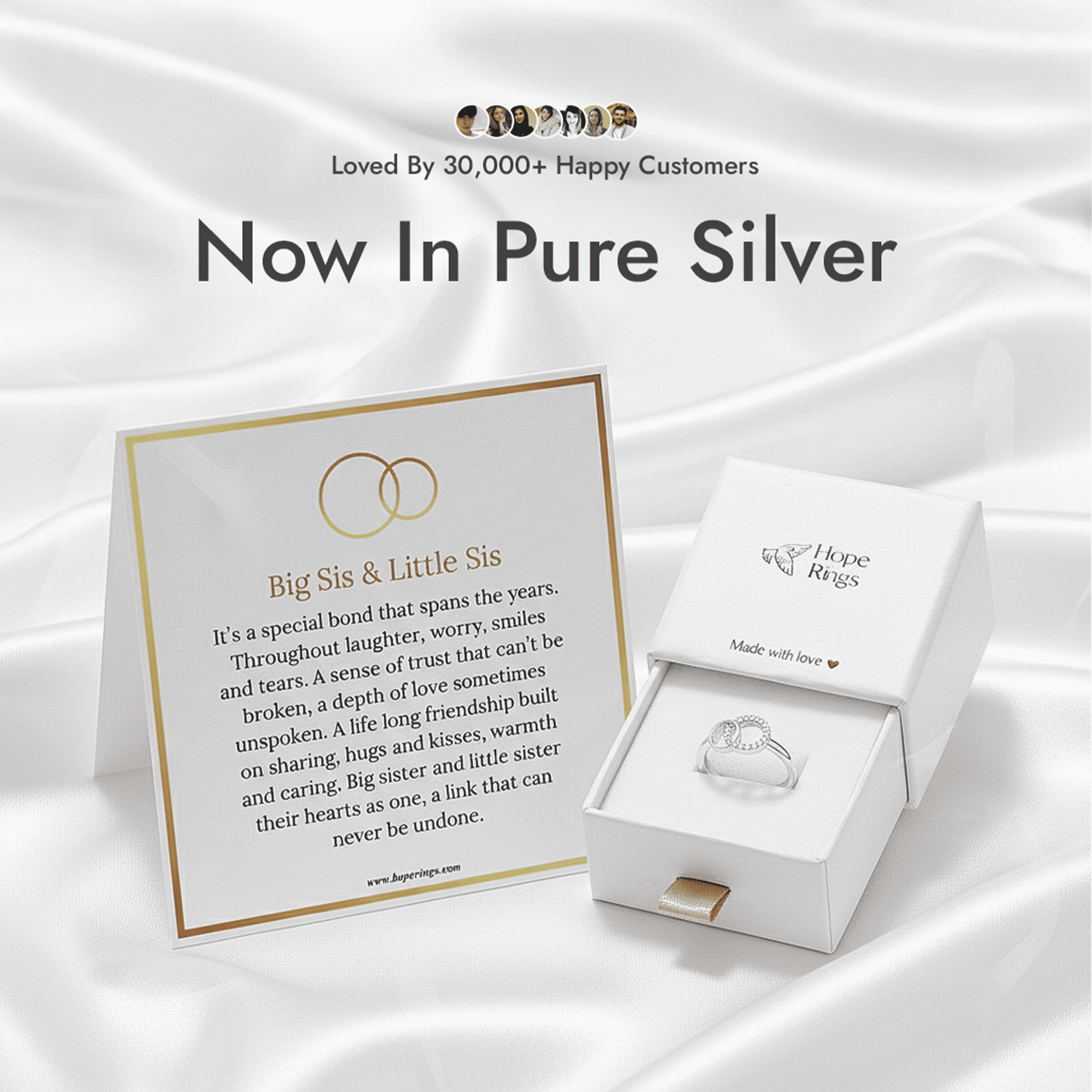 To My Sister - Forever Linked Ring (Pure Silver)