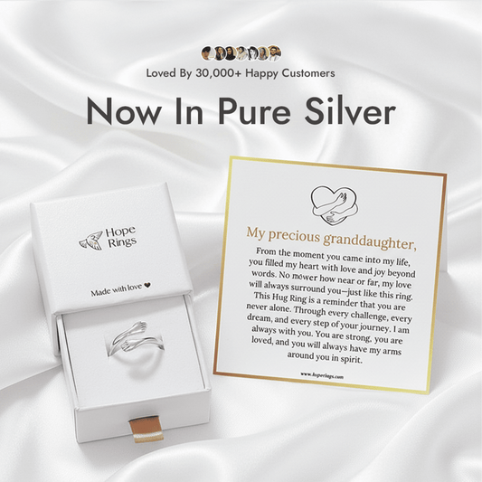To My Granddaughter - Hug Ring (Pure Silver)