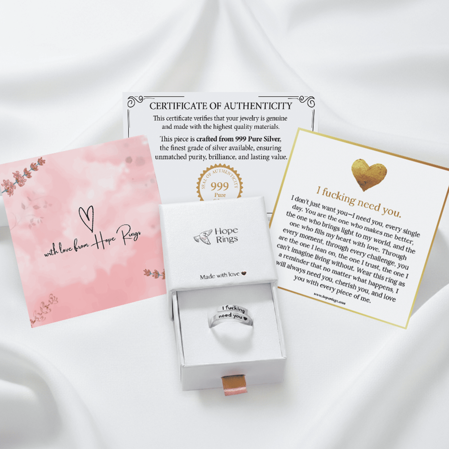 I F♡cking Need You Ring - Pure Silver