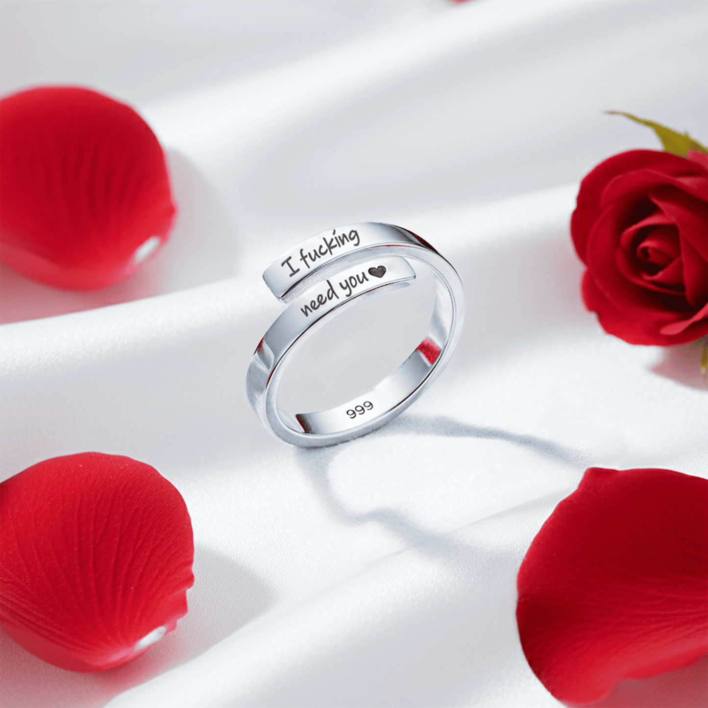 I F♡cking Need You Ring - Pure Silver
