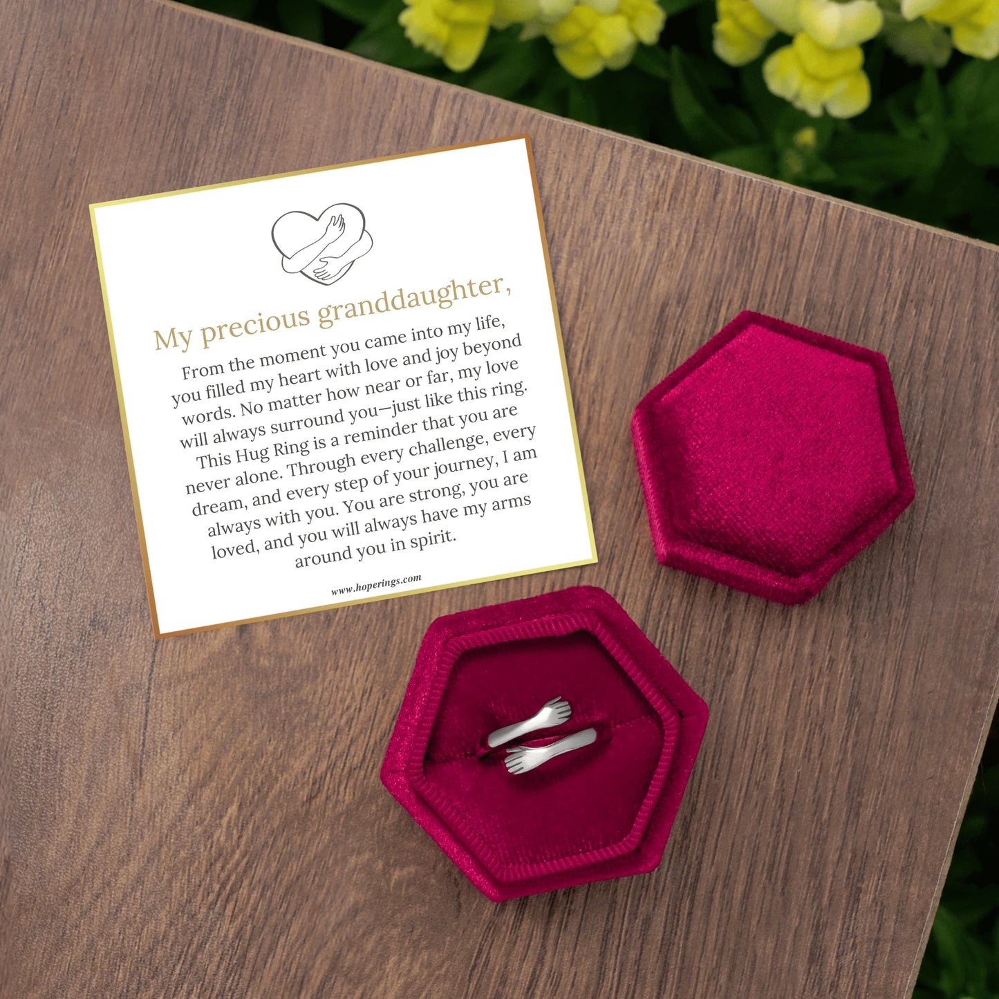 To My Granddaughter - Hug Ring