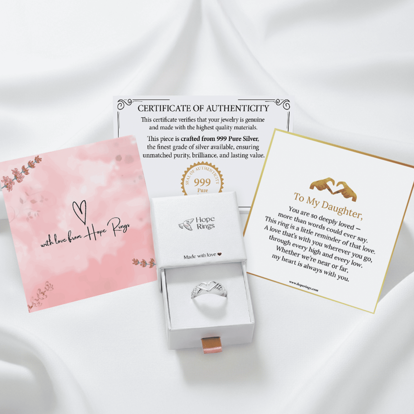 To My Daughter - I Love You Ring (Pure Silver)