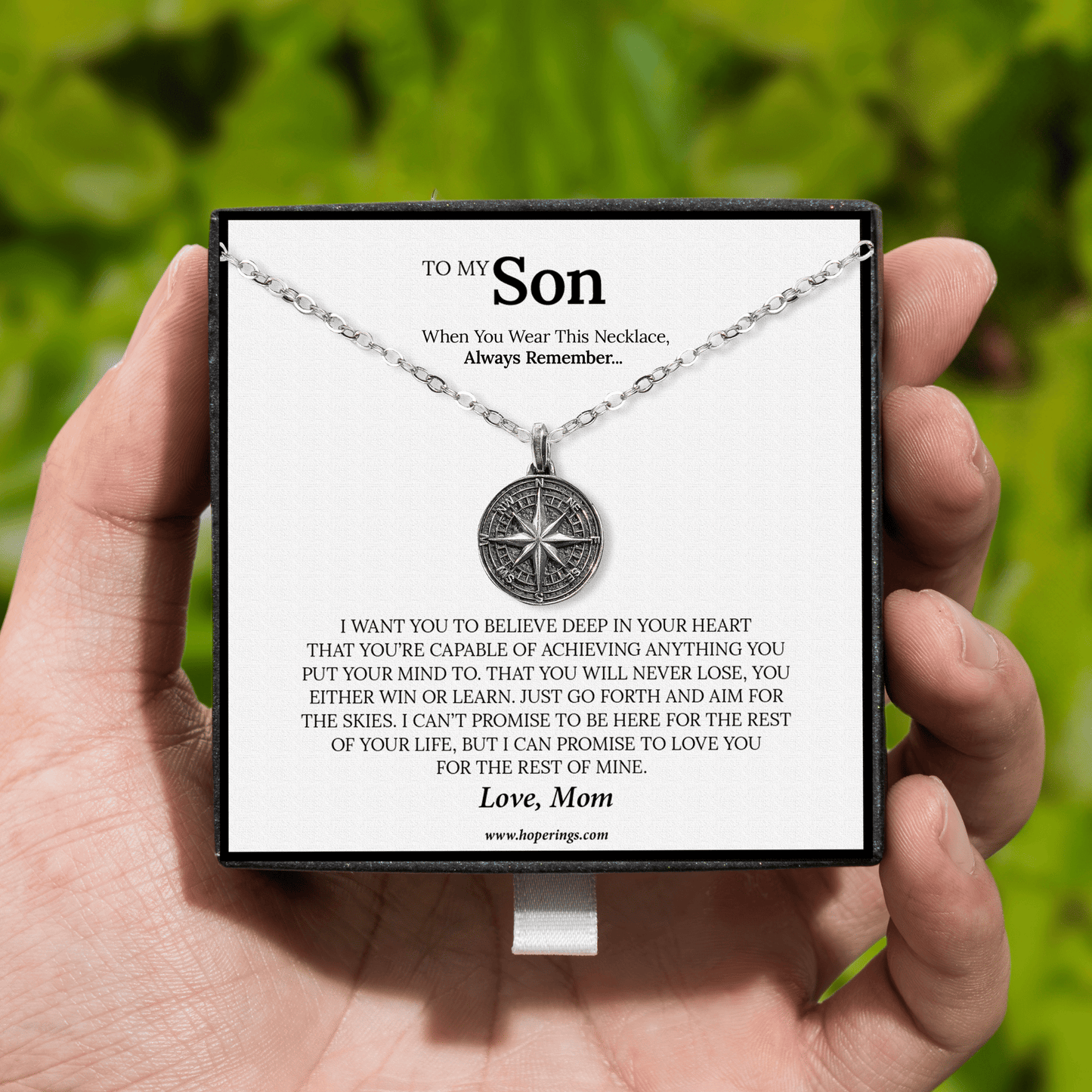 To My Son - Compass Necklace