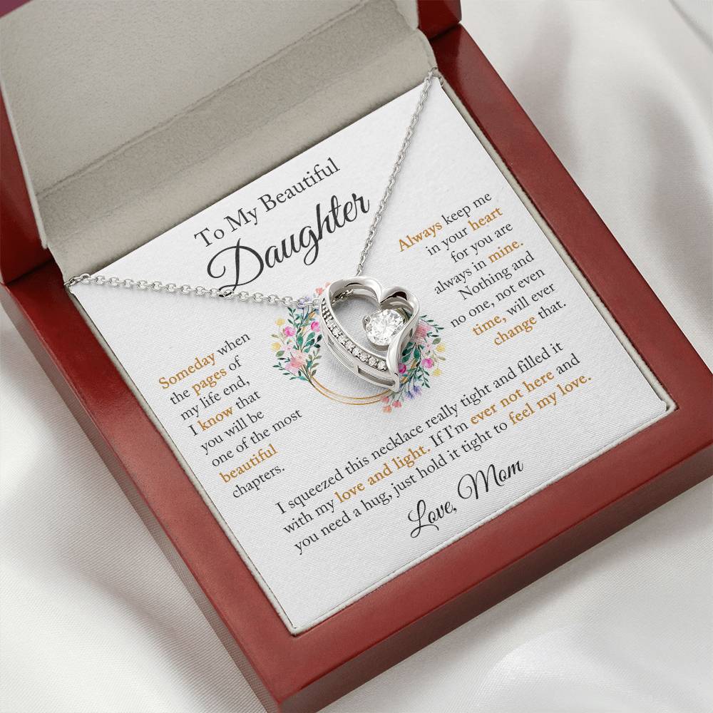 To My Daughter "When The Pages Of My Life End" Forever Love Necklace