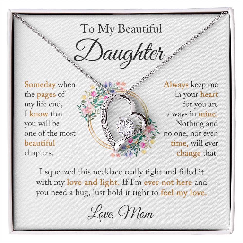 To My Daughter "When The Pages Of My Life End" Forever Love Necklace
