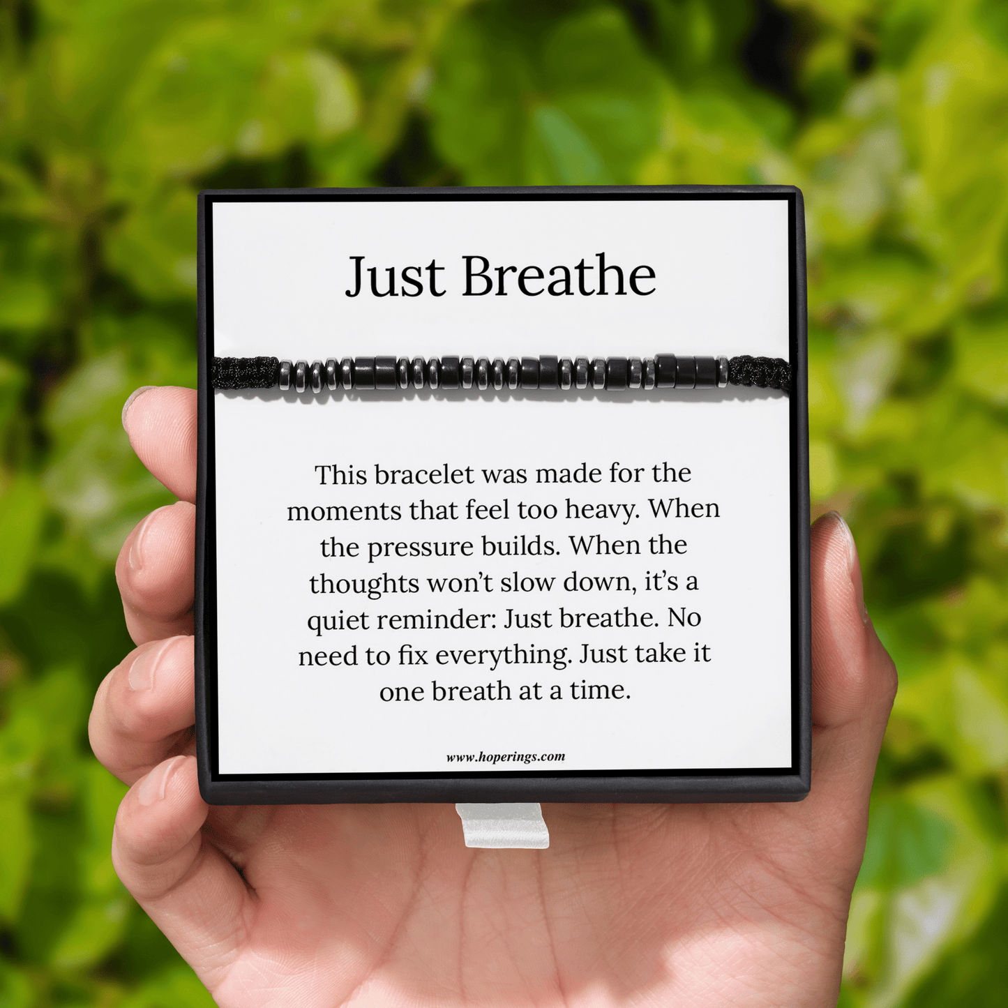 Just Breathe - Morse Code Bracelet