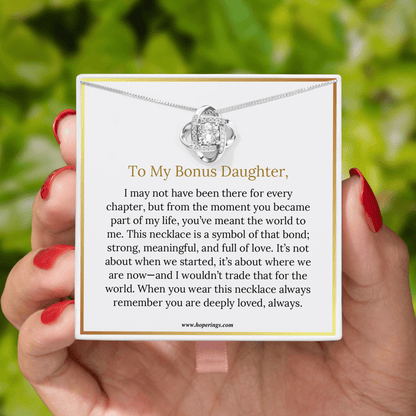 To My Bonus Daughter - Love Knot Necklace