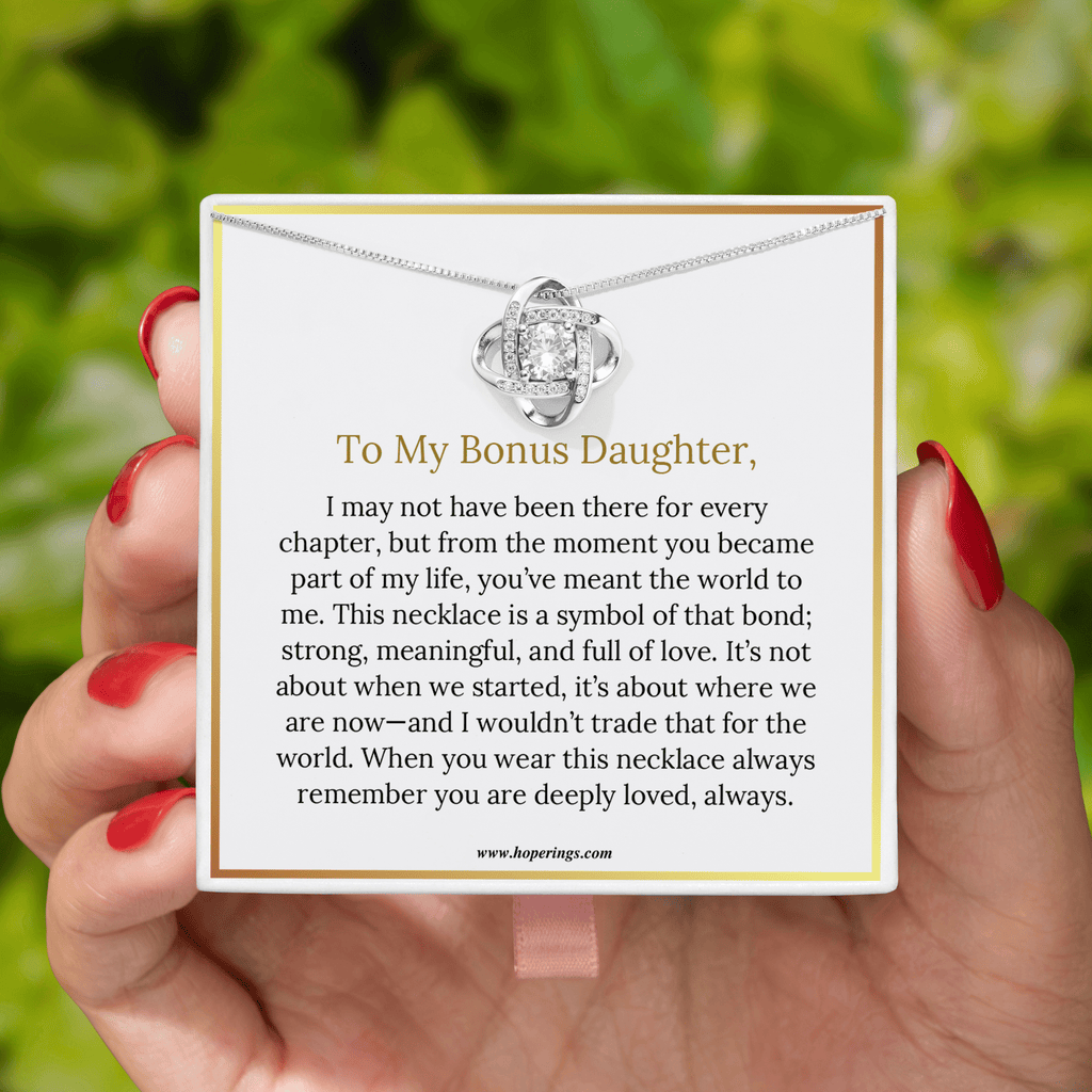 To My Bonus Daughter - Love Knot Necklace