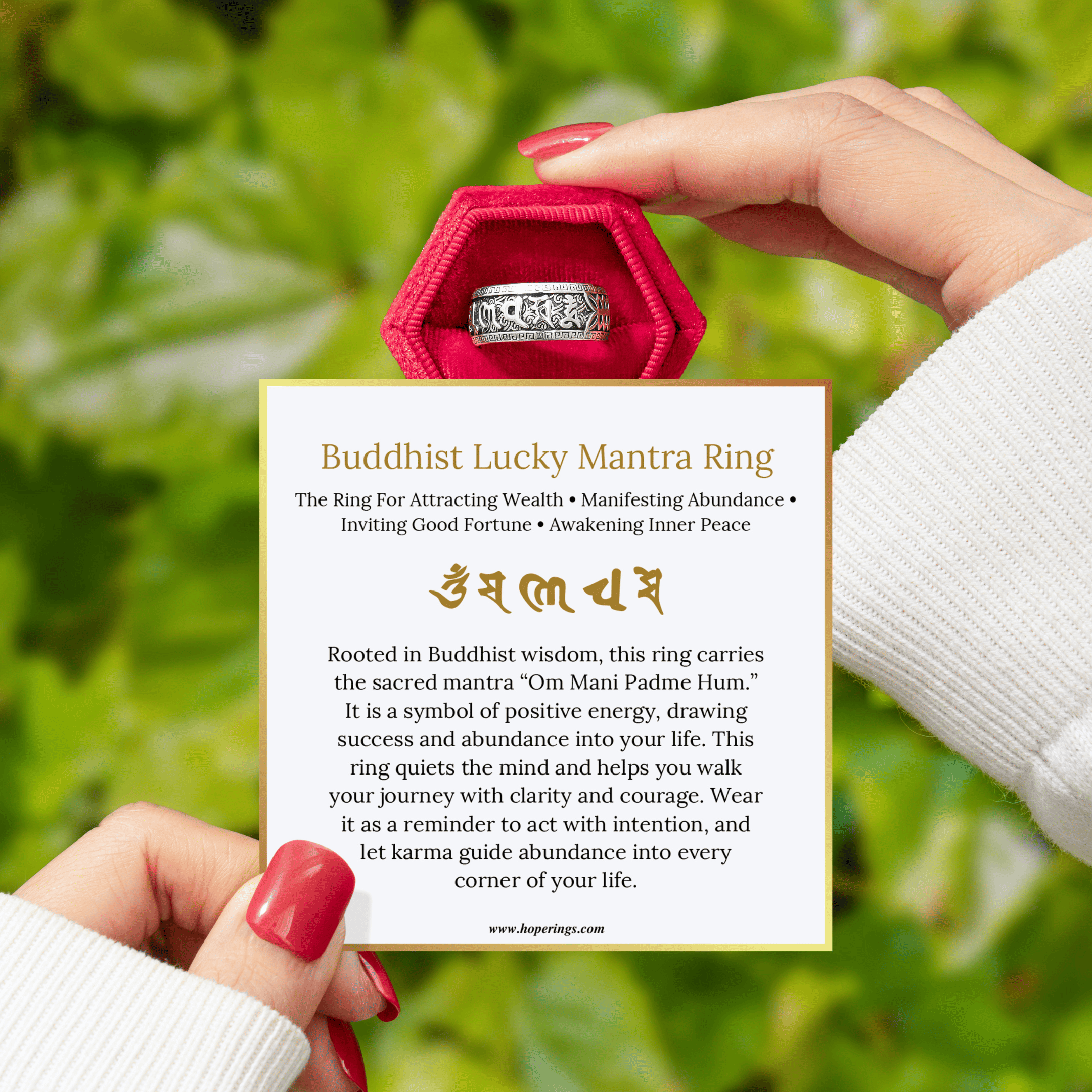 Manthar Rind Buddhist Lucky Mantra Ring – Hope Rings