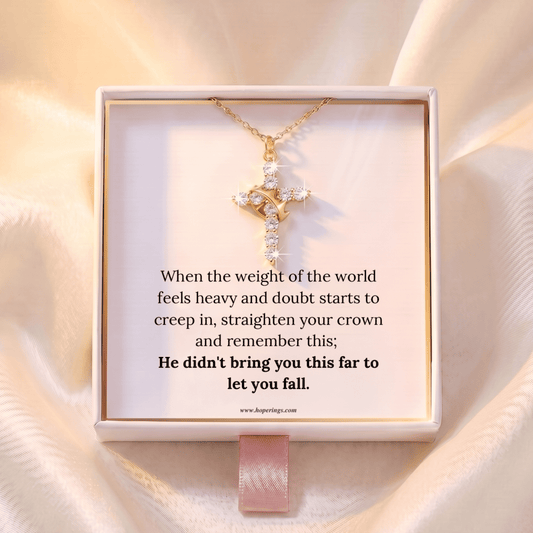 Straighten Your Crown Cross Necklace