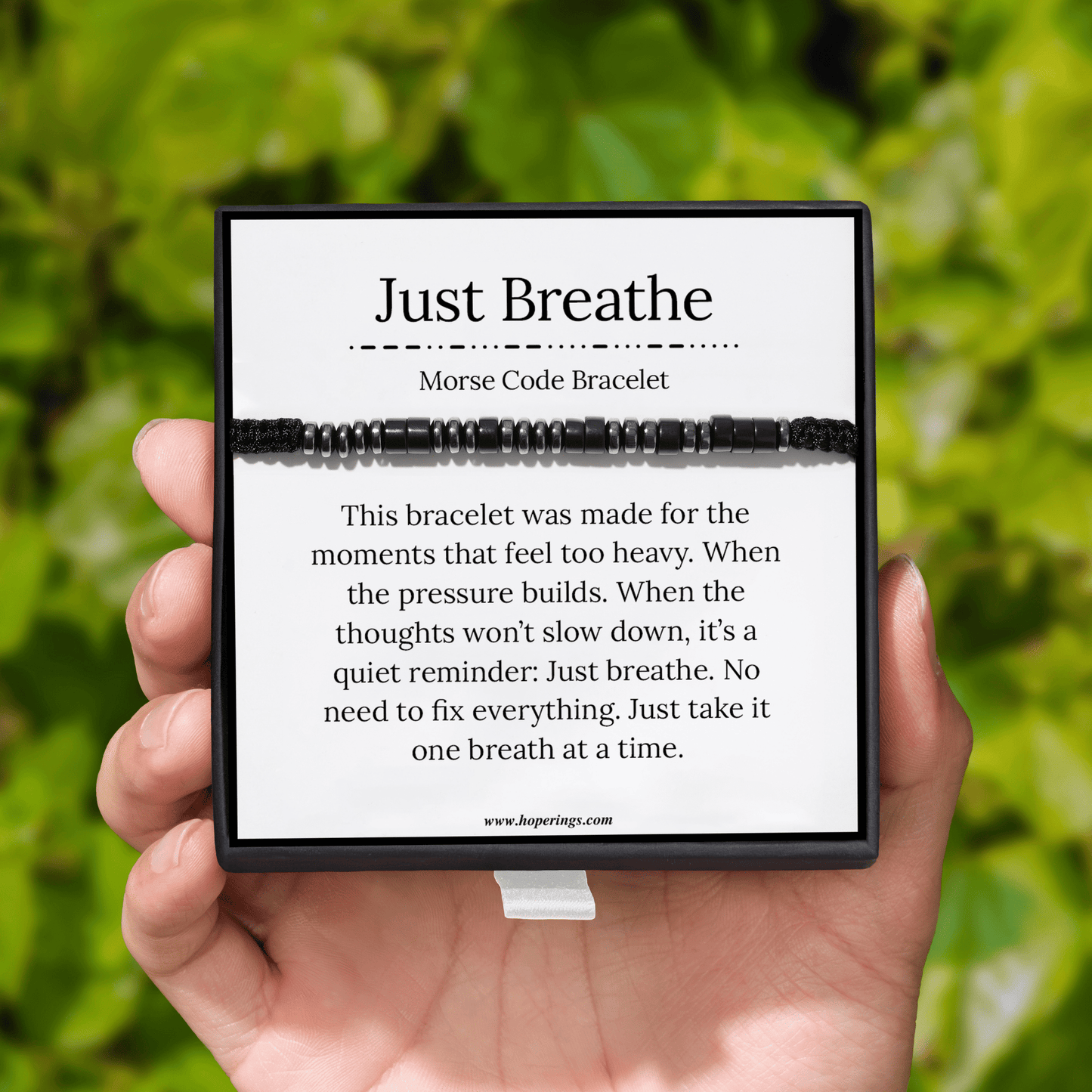 Just Breathe - Morse Code Bracelet