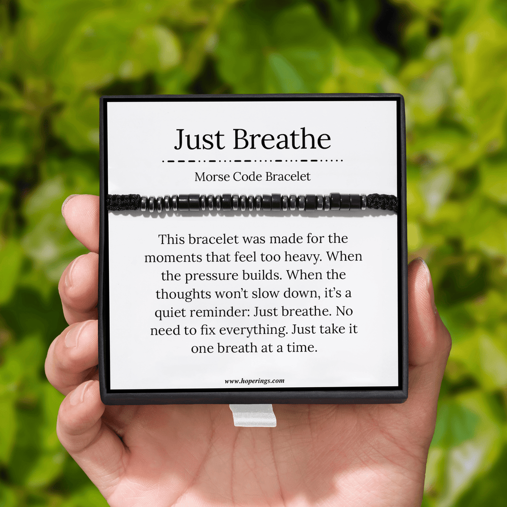 Just Breathe - Morse Code Bracelet