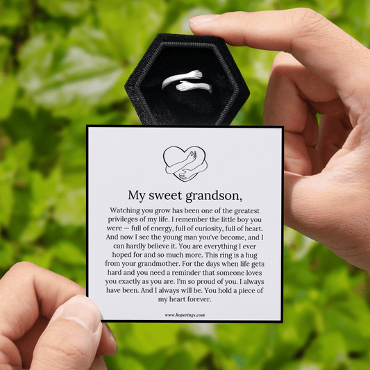 To My Grandson - Hug Ring