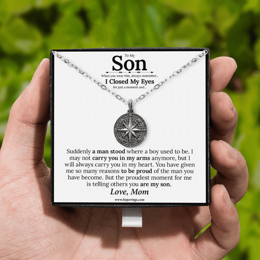 To My Son - Compass Necklace