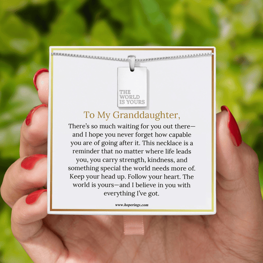 To My Granddaughter - The World Is Yours Necklace