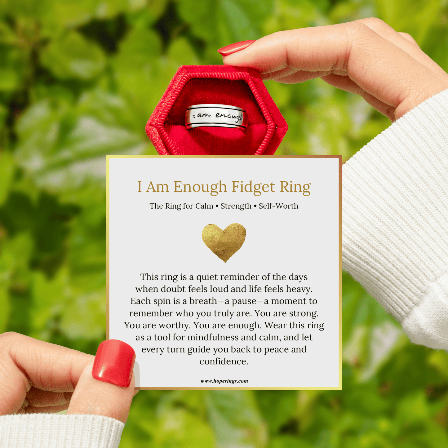 I Am Enough Fidget Ring