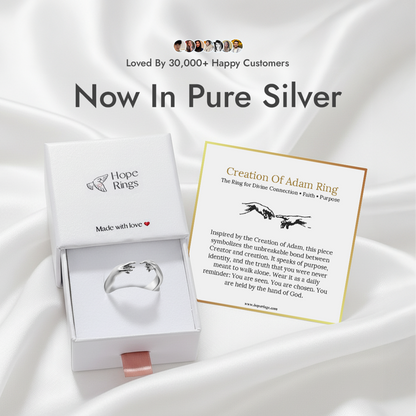 Creation Of Adam Ring - Pure Silver