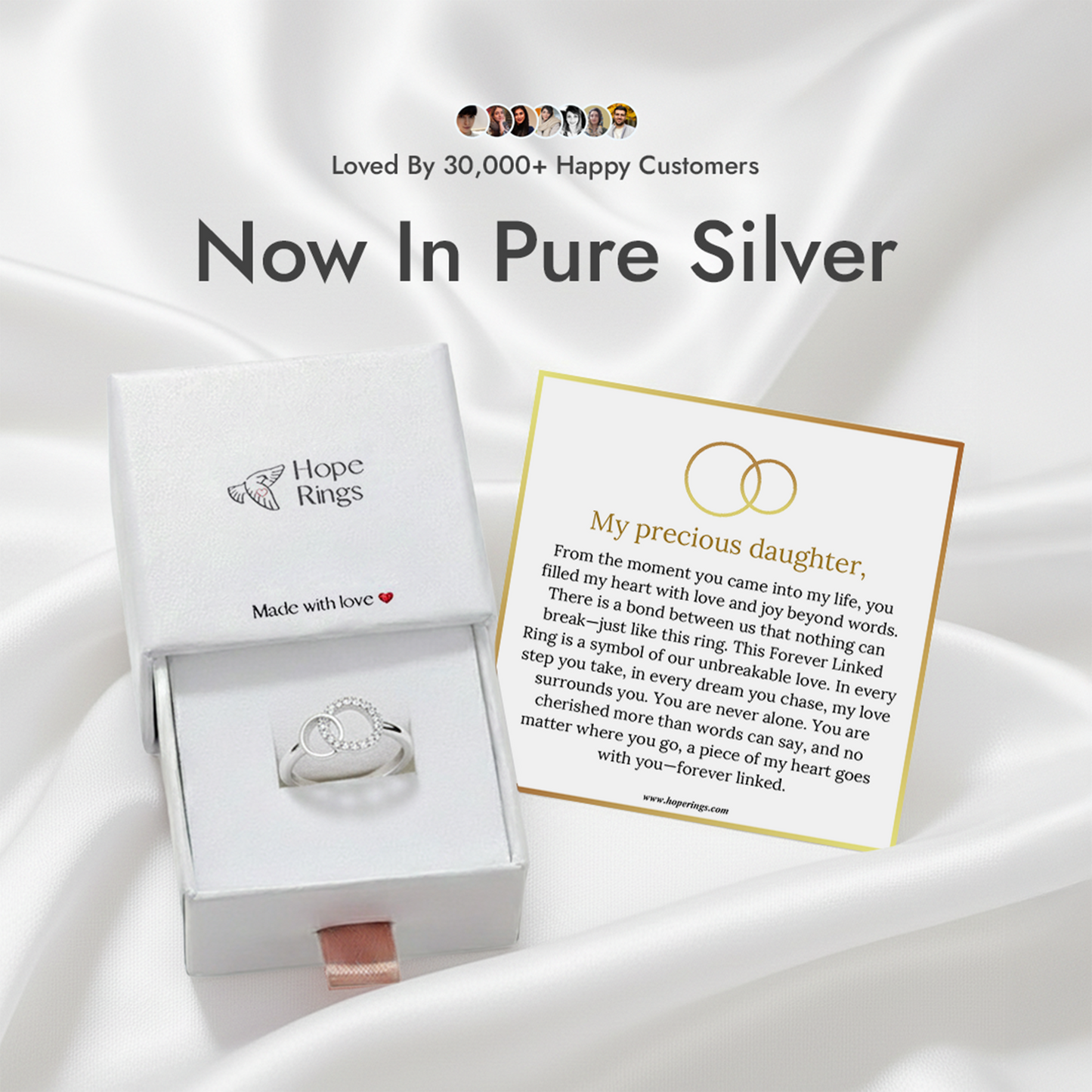 To My Daughter - Forever Linked Ring (Pure Silver)