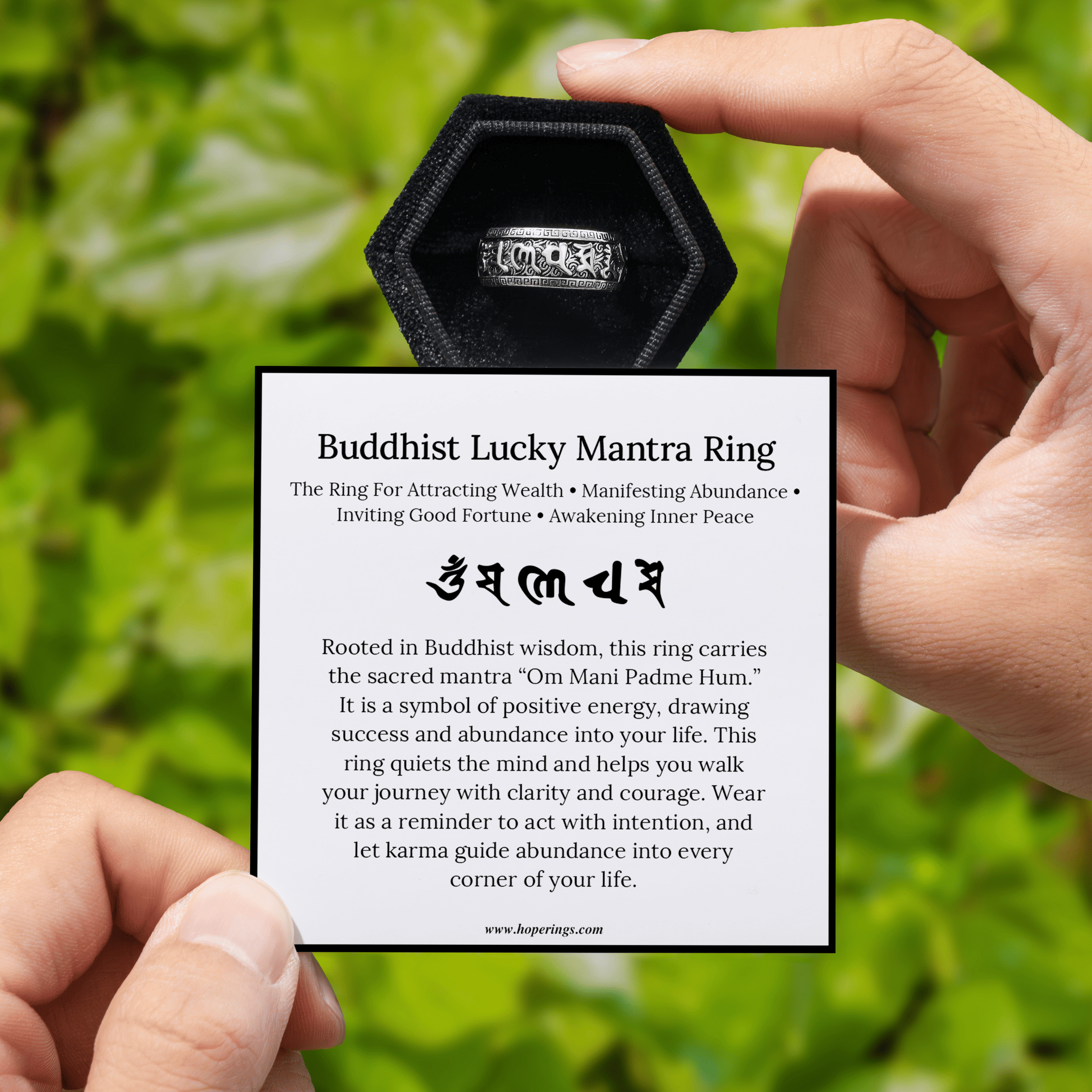 Manthar Rind Buddhist Lucky Mantra Ring – Hope Rings