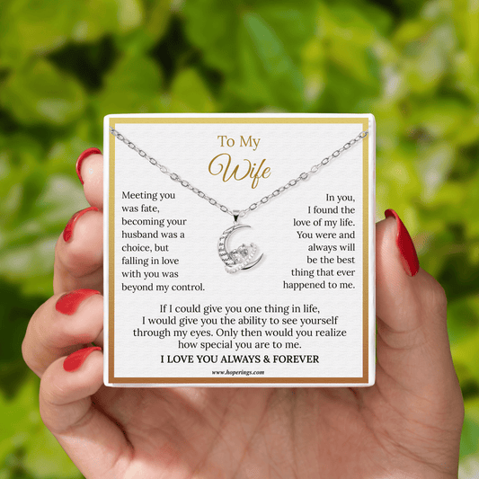 To My Wife - Moon & Back Necklace