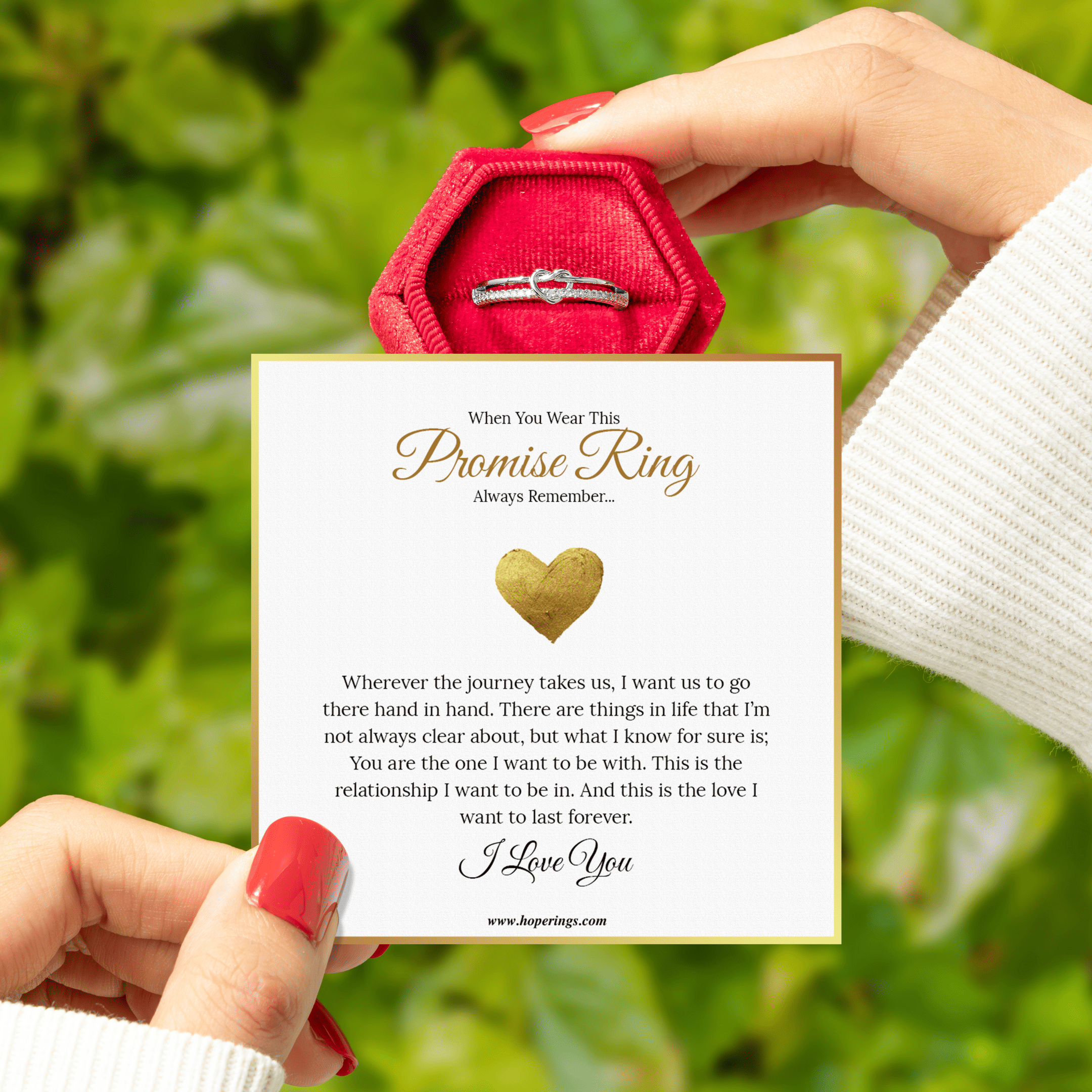 Note With Promise Ring Love Knot Promise Ring – Hope Rings