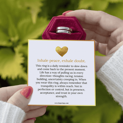 Inhale Peace, Exhale Doubt Ring