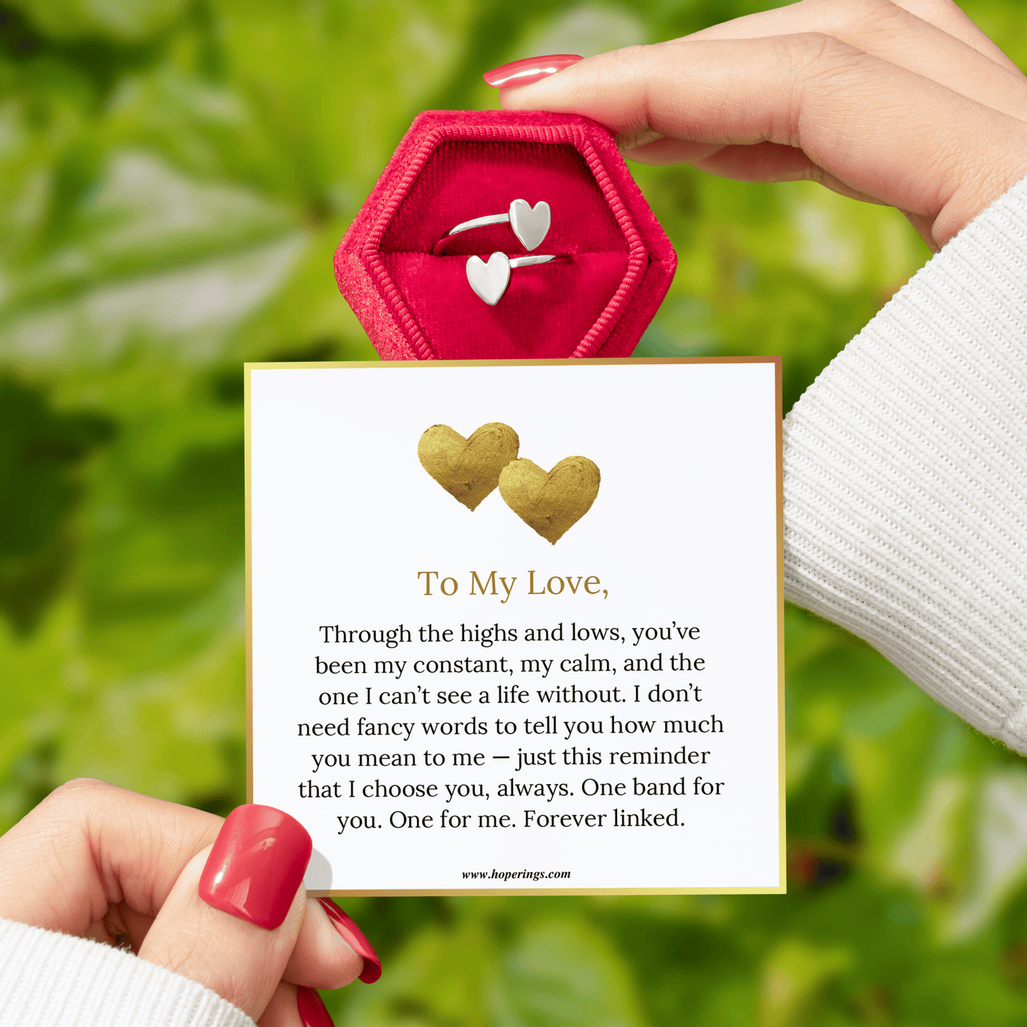To My Love - Double Band Initial Ring