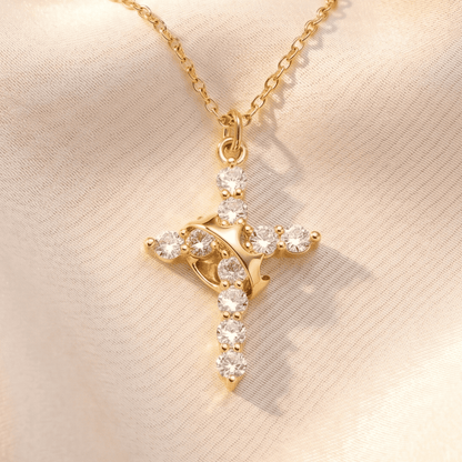 Straighten Your Crown Cross Necklace