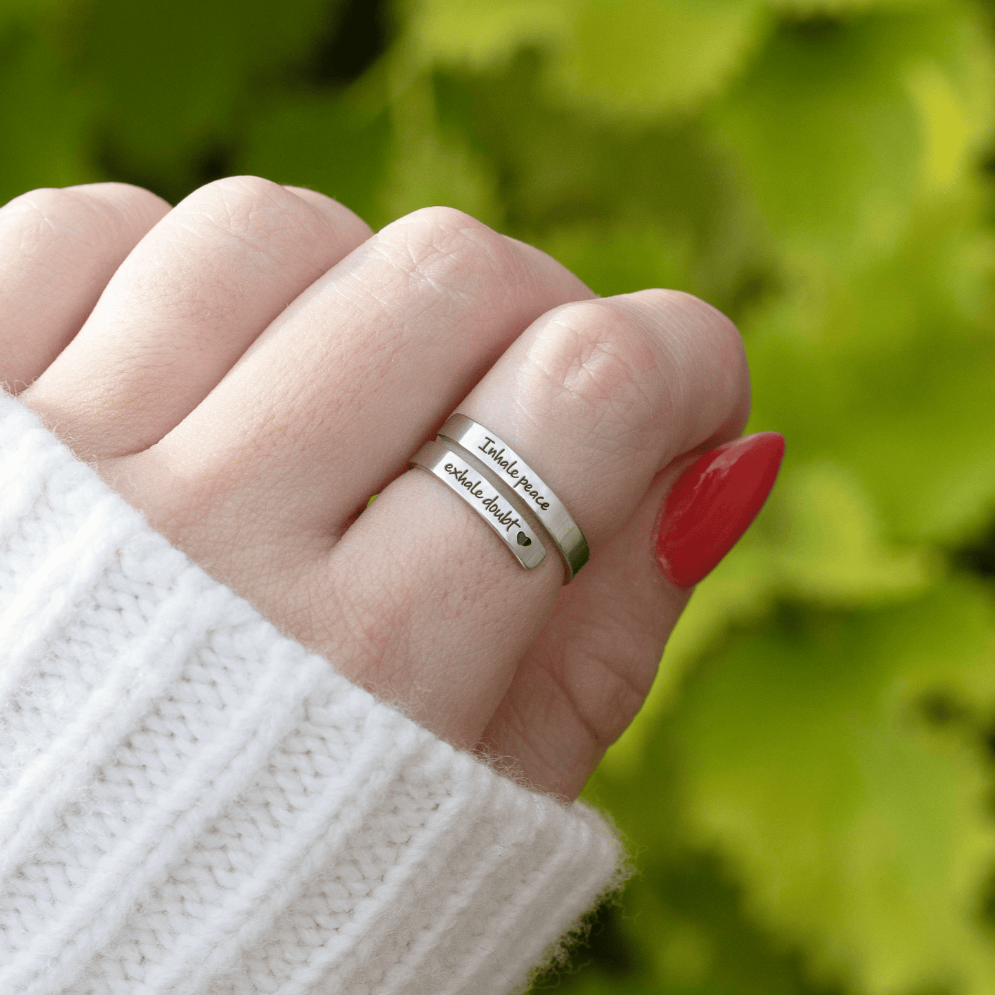 Inhale Peace, Exhale Doubt Ring