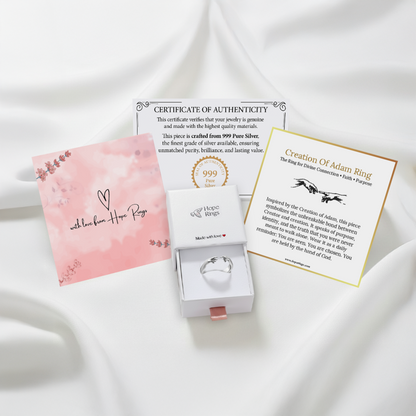 Creation Of Adam Ring - Pure Silver