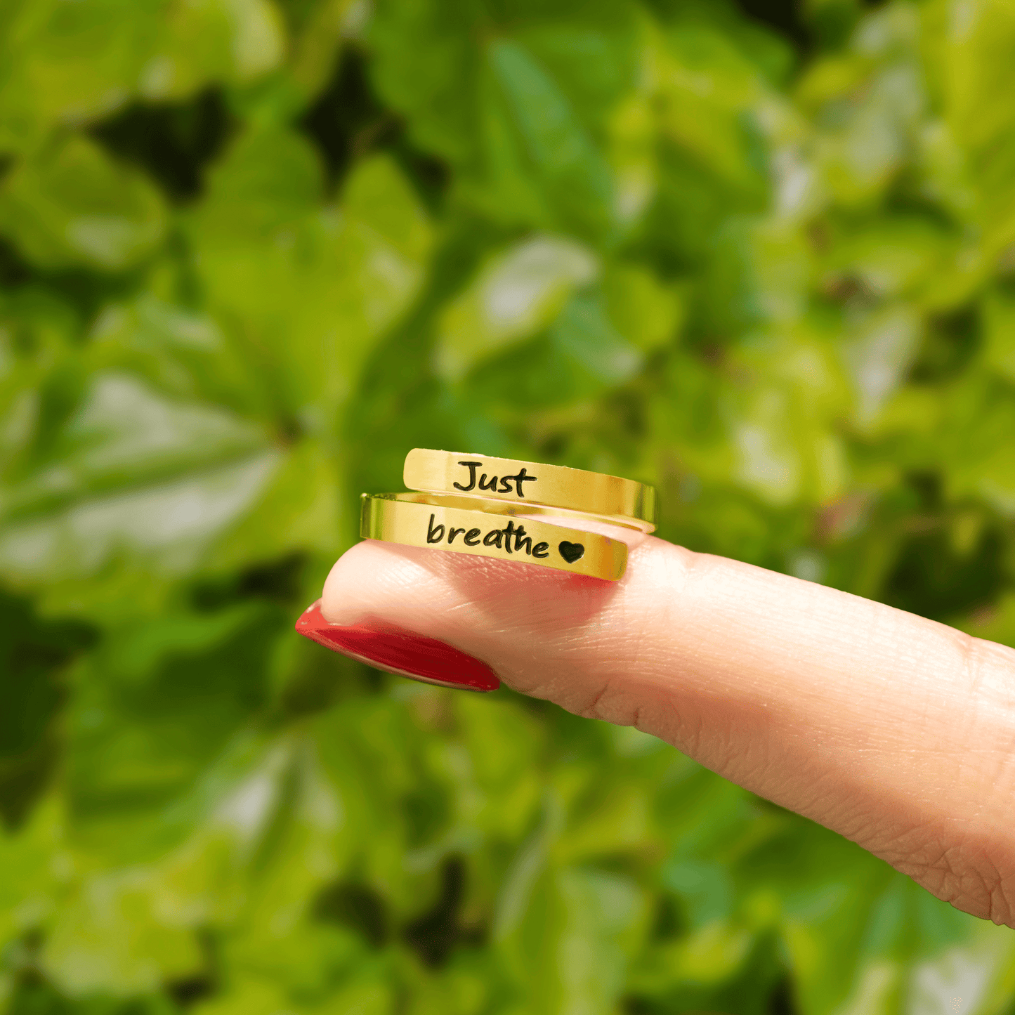 Gold Just Breathe Ring