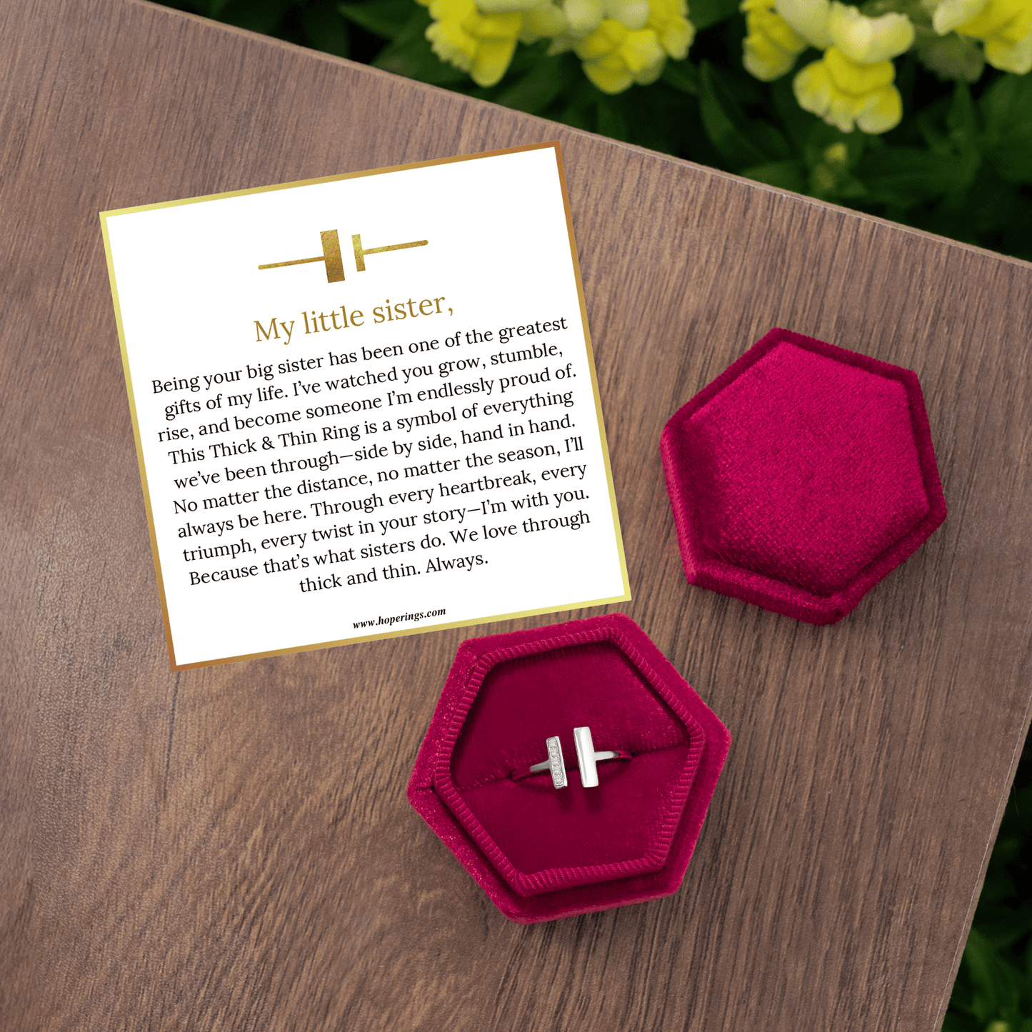 To My Little Sister - Thick & Thin Ring