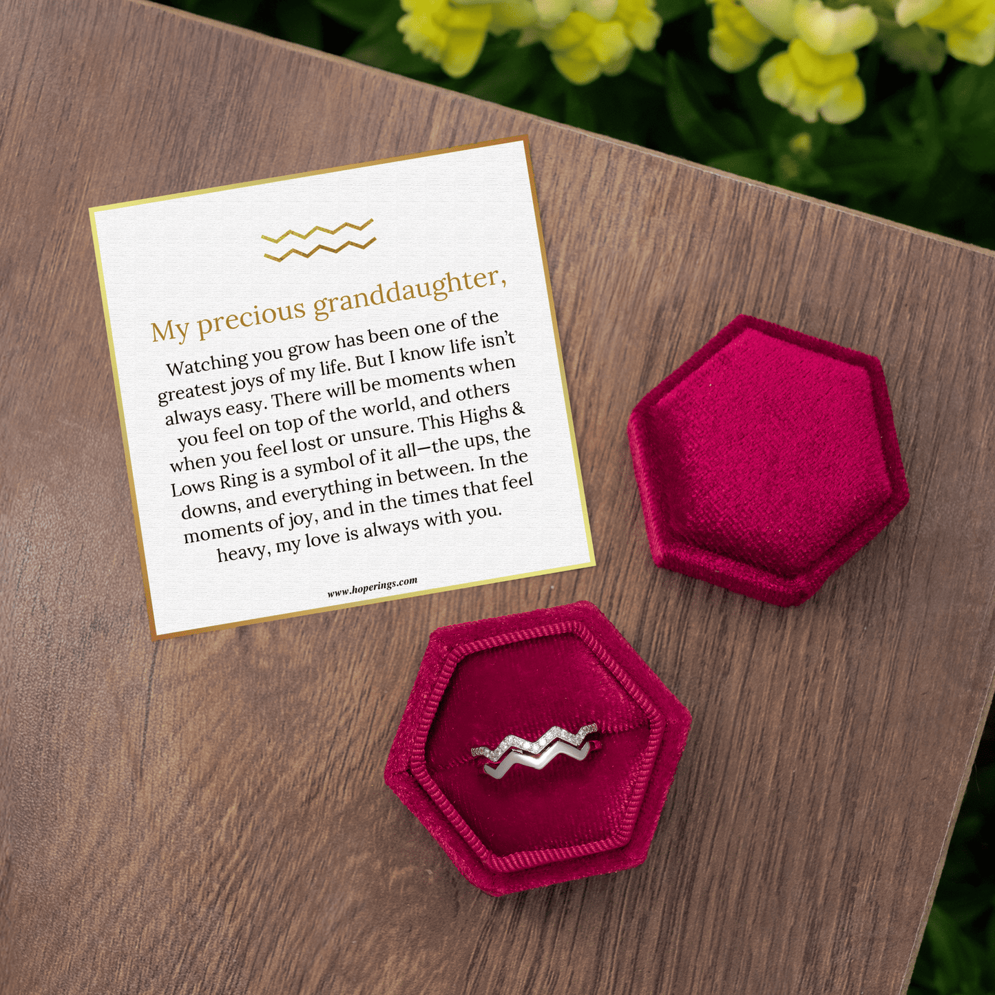 To My Granddaughter - Highs & Lows Ring