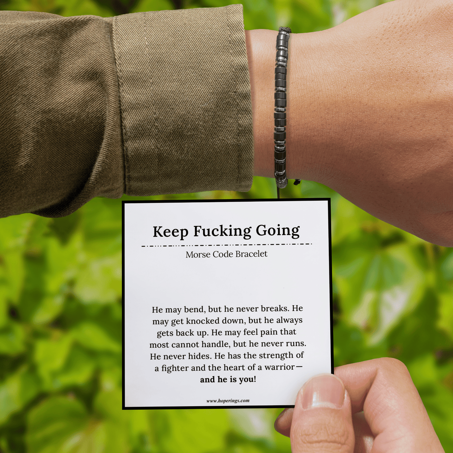 Keep F♡cking Going - Morse Code Bracelet